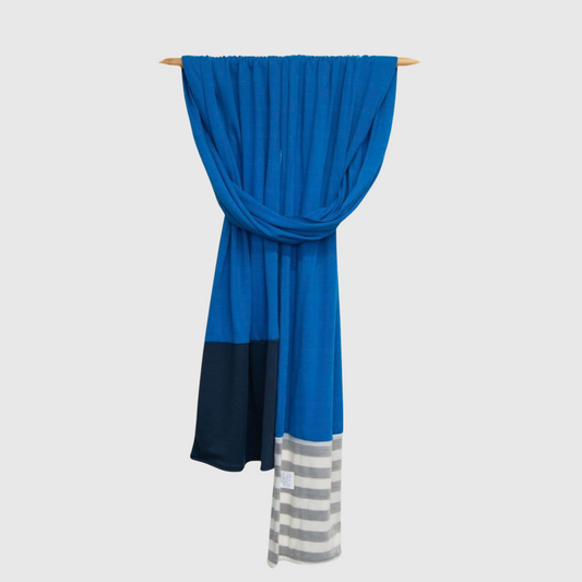 Merino scarf blue