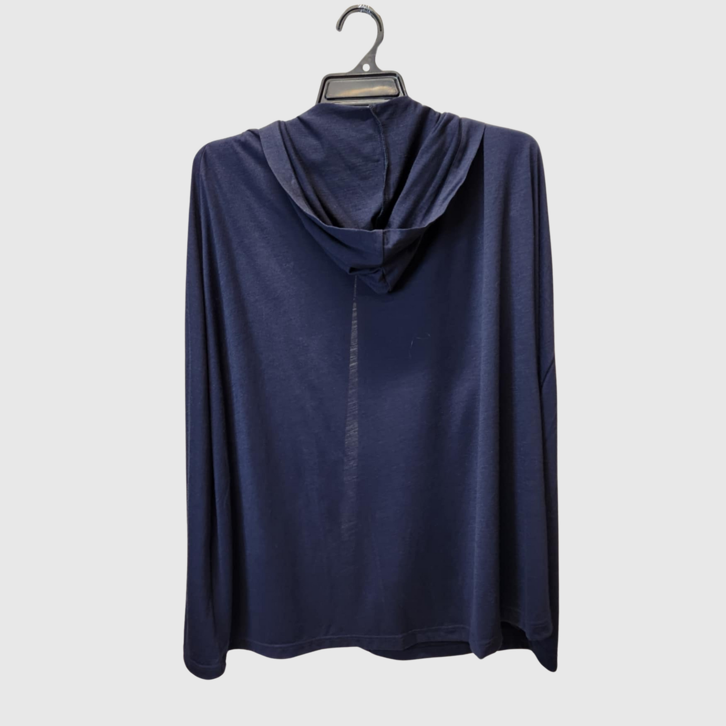 Merino navy hood poncho