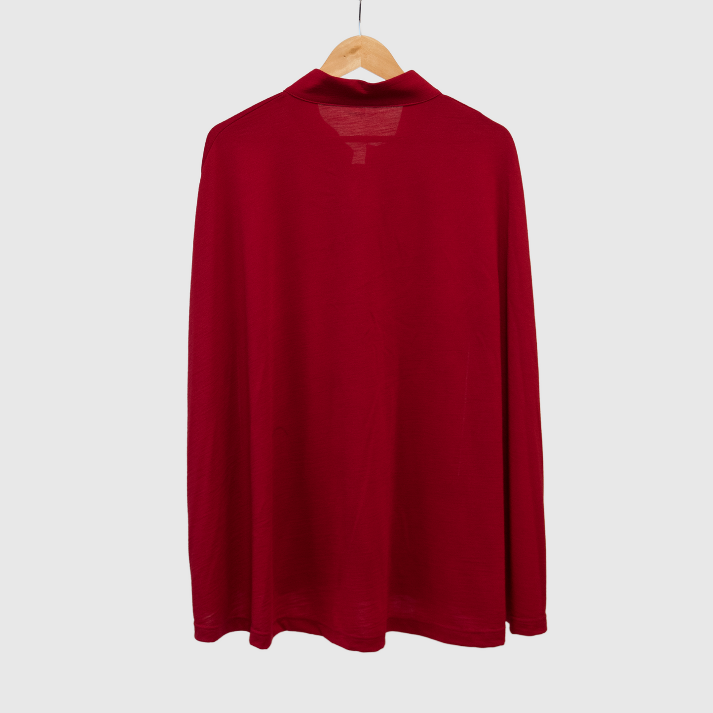 Merino red poncho