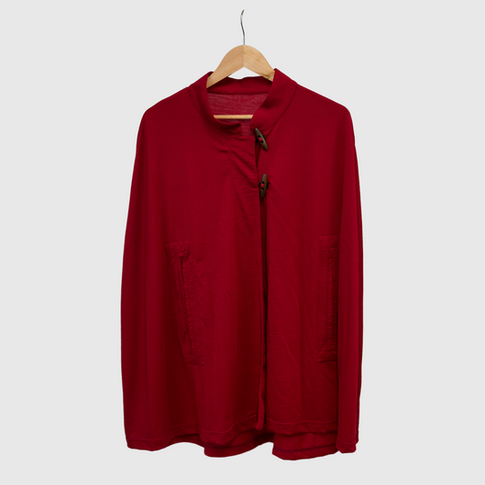 Merino red poncho