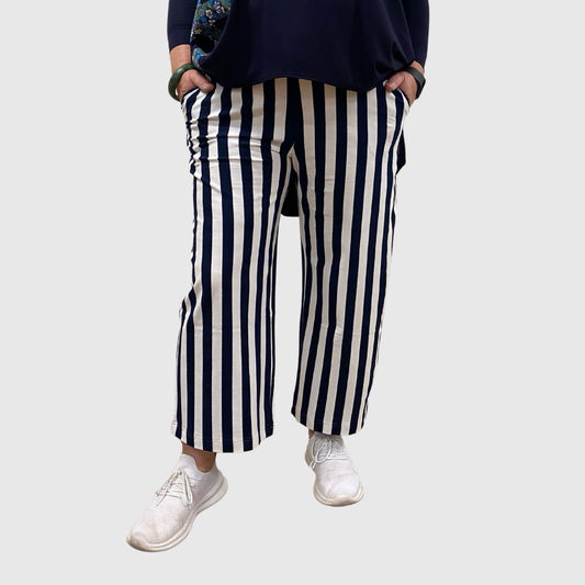 Pocket pant navy stripe